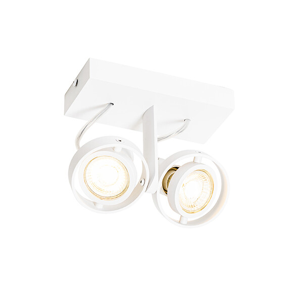 QAZQA - Spot moderne blanc 2 lumières - Master 50 - large