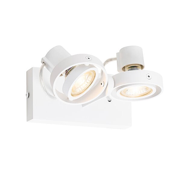 QAZQA - Spot moderne blanc 2 lumières - Master 50 - large