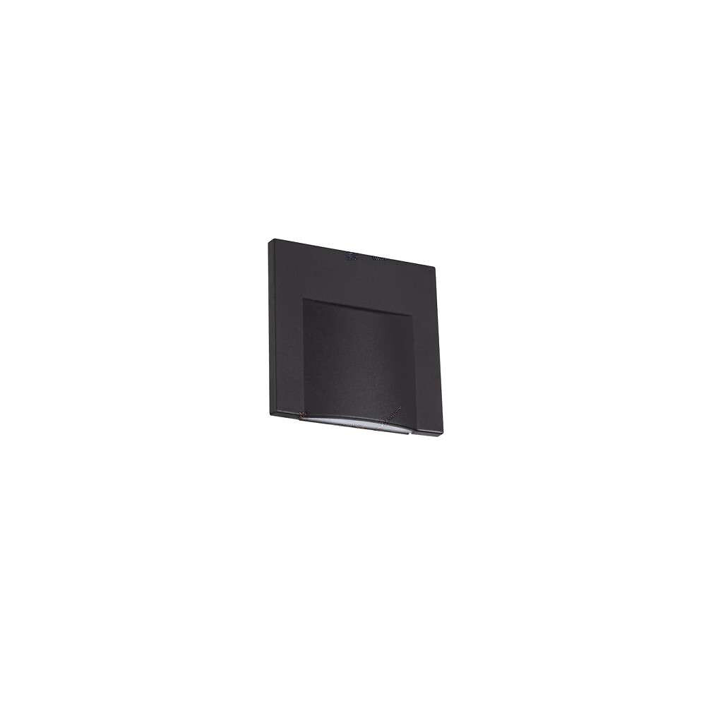 applique led escalier carré 0,8w dc12v noir erinus - blanc chaud 3000k