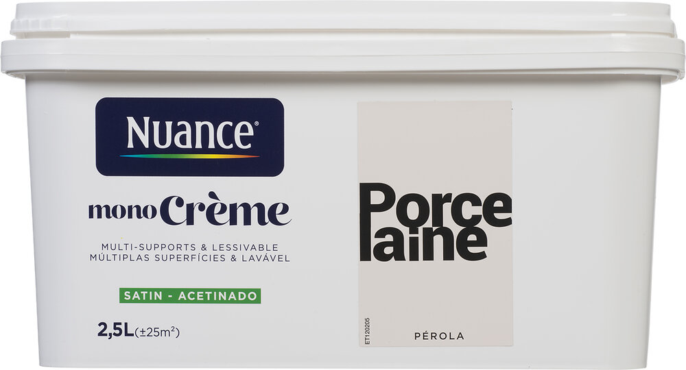 NUANCE - Peinture MonoCrème Porcelaine Satin 2.5L - large