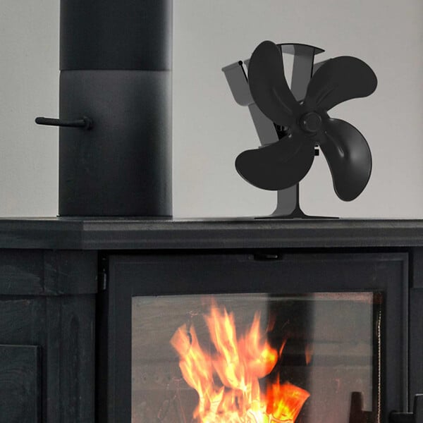 Ventilateur de cheminée Ventilateur de poêle électrique Ventilateur de  cheminée 6 pales pour cheminée avec thermomètre