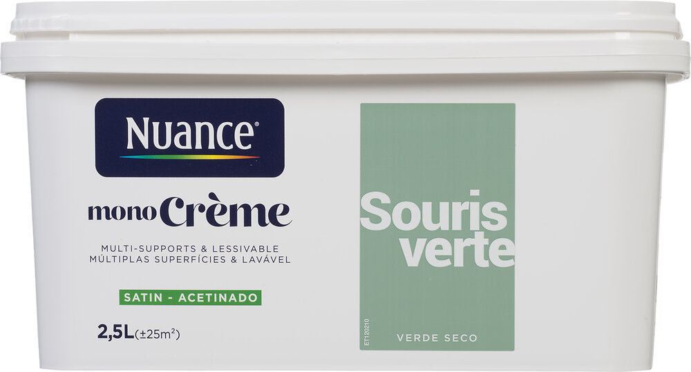 NUANCE - Peinture MonoCrème Souris verte Satin 2.5L - large