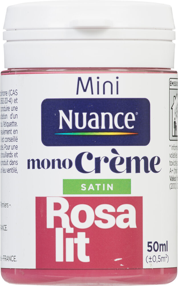 NUANCE - Testeur peinture MonoCrème - Rosa lit - Satin - 50ml - large