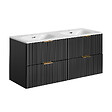petits meubles - Meuble double vasque encastrée 120cm Adriel Noir - vignette