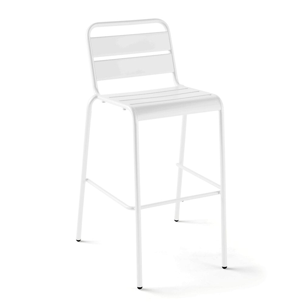 chaise de bar haute en métal blanc