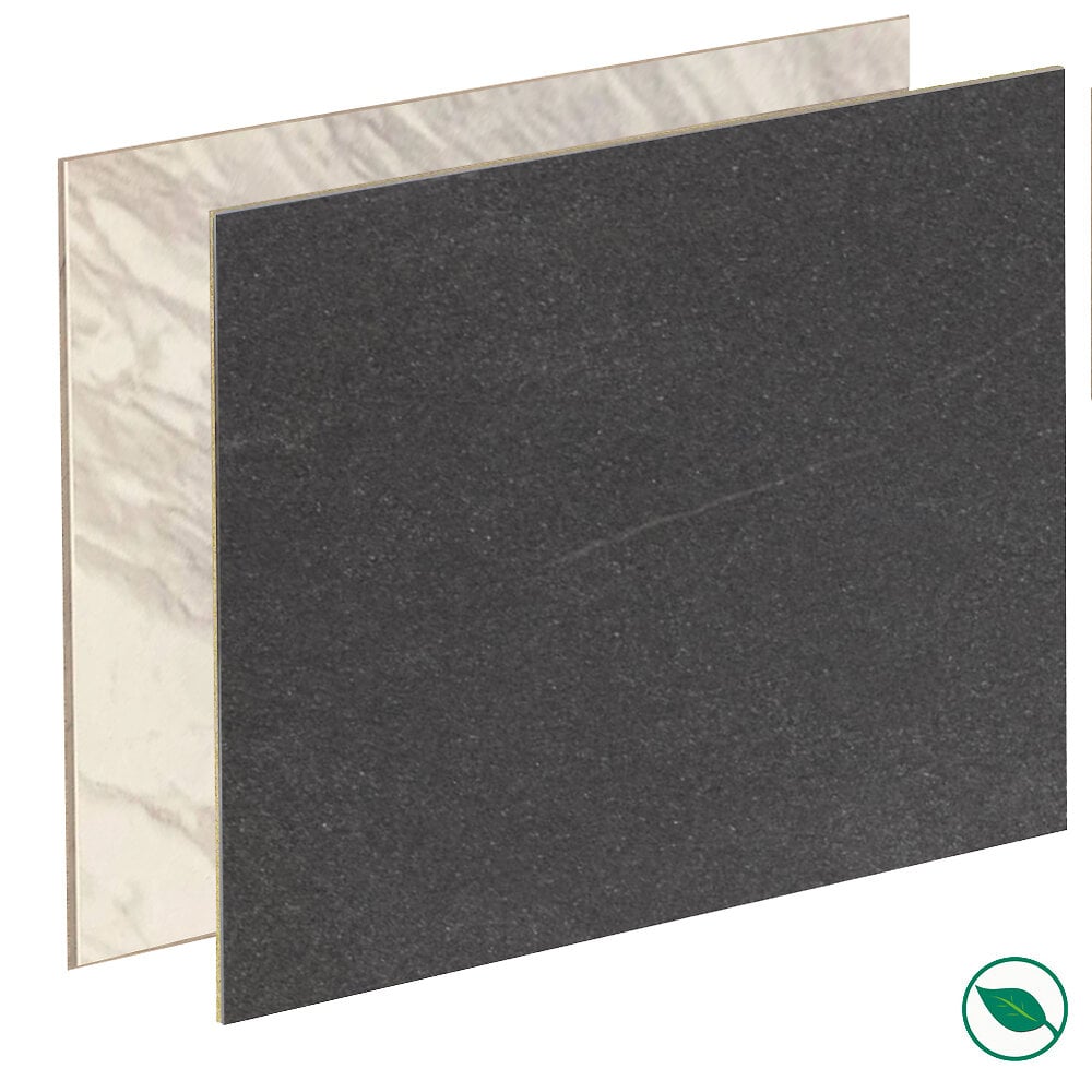 Crédence cuisine stratifiée HPL réversible aluminiumnoir mat 2990 x 650 x  13 mm FSC | Bricomarché