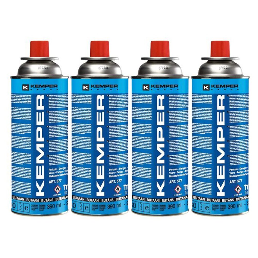 Pack de 12 Cartouches gaz 330g Bouteilles Butane propane 600ml Kemper  Bonbonne gaz universelle valve 7/16