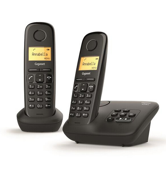téléphone sans fil duo dect noir avec répondeur - al170a duo noir