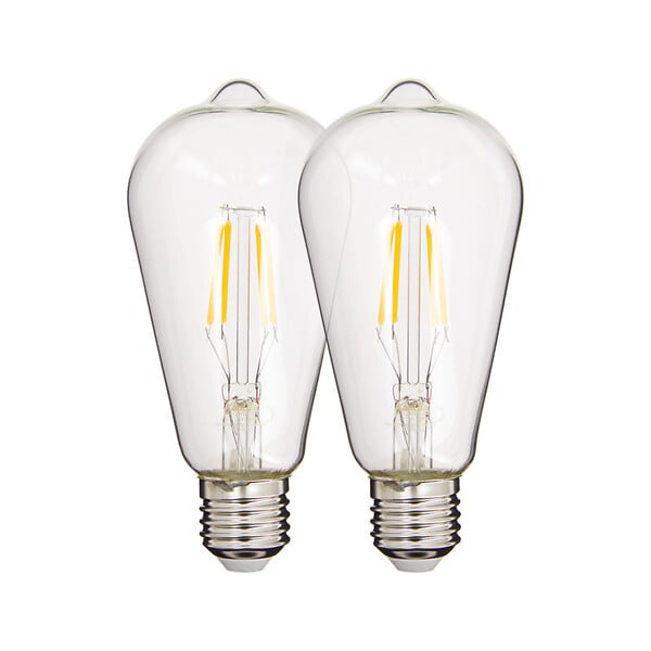 Xanlite - Lot de 2 Ampoules à filament LED Edison, culot E27, 470 lumens, Blanc  chaud - PACK2RFE470ST
