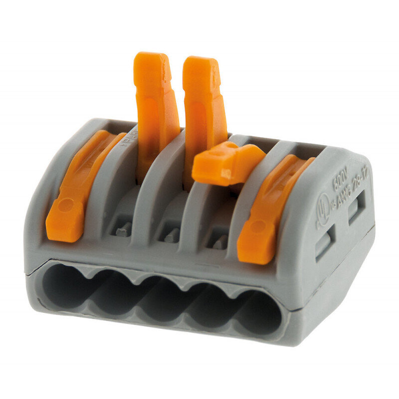 Pack de 3 mini bornes de connexion rapide à levier WAGO 3 entrées fil  souple & rigide 221-613 - Brico Privé