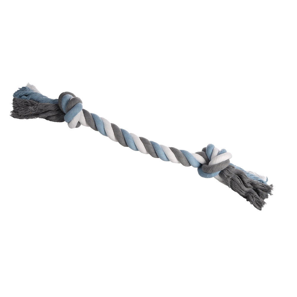 jouet corde avec 2 nœuds bleu ø 8.5 x 75 cm jumbo pour chien