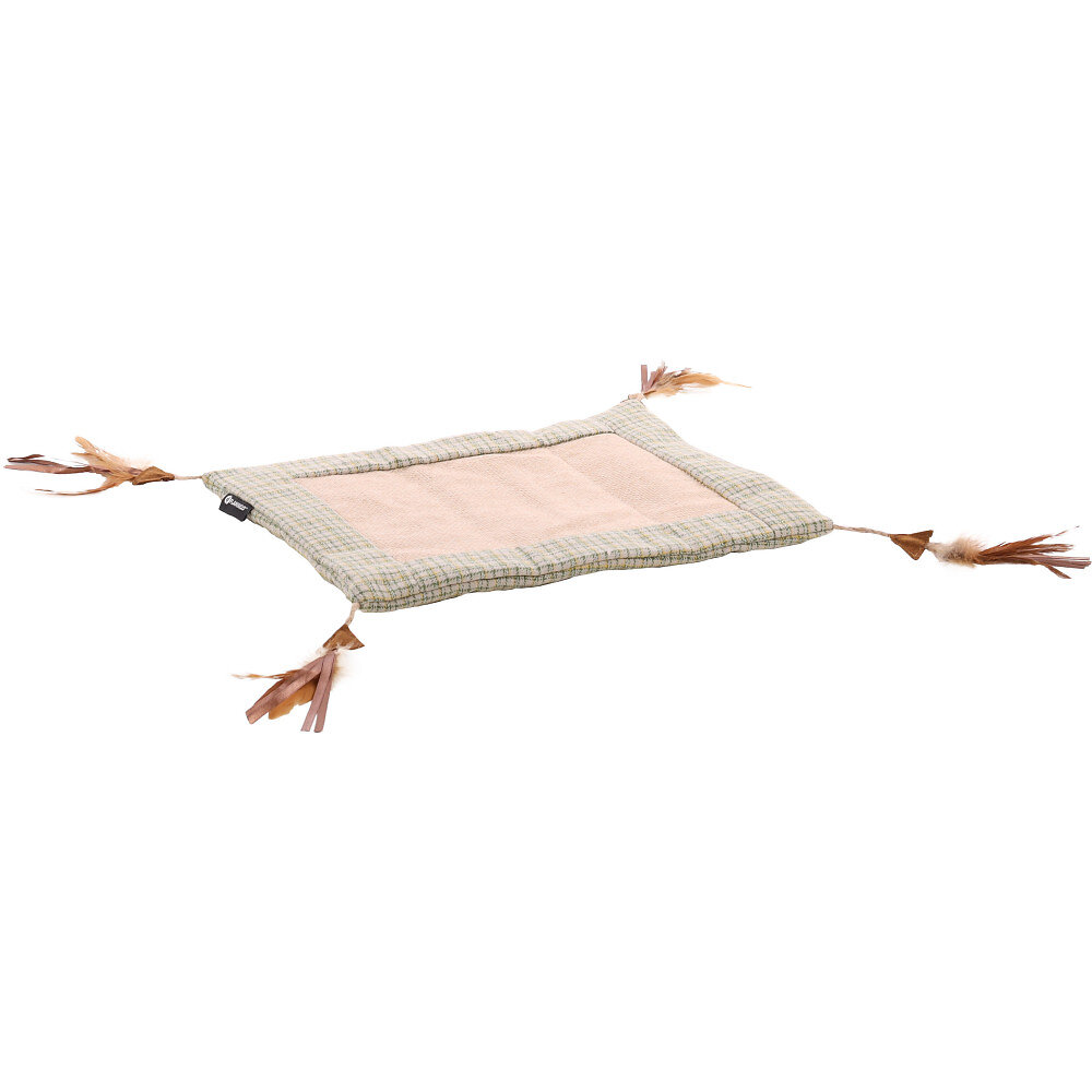 tapis de jeu griffoir rusty avec plumes pour chat