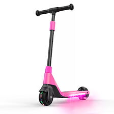 Trottinette électrique pliable 120 W enfant 7 à 12 ans lumière LED hauteur  guidon et selle réglable 10 Km/h max. rose