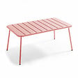 OVIALA - Salon de  jardin 4 places et 1 table basse en acier argile - vignette