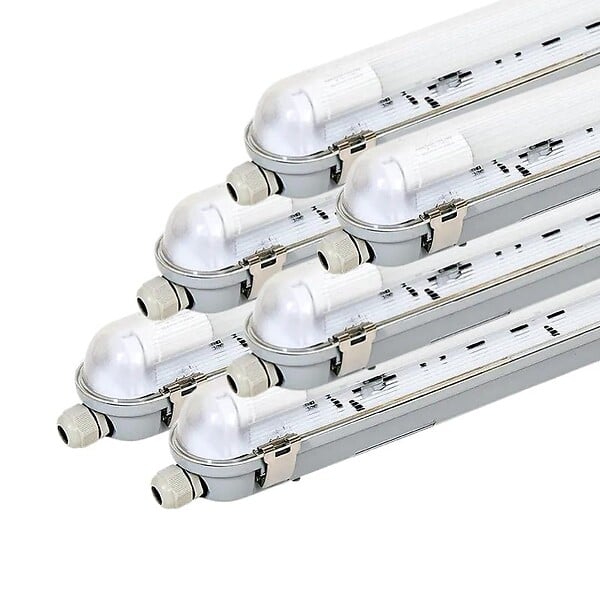 Réglette LED étanche claire (150cm 6750Lm 4000K) Blanc Voltman