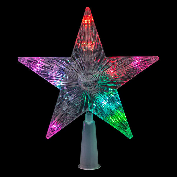 Déco Sapin de Noël Cimier lumineux Étoile 10 LED Multicolore Bricorama