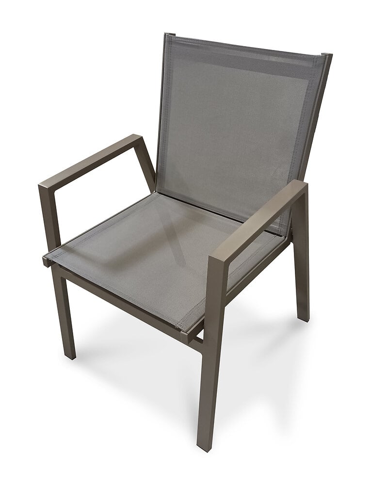 fauteuil de jardin empilable en aluminium quartz - floride