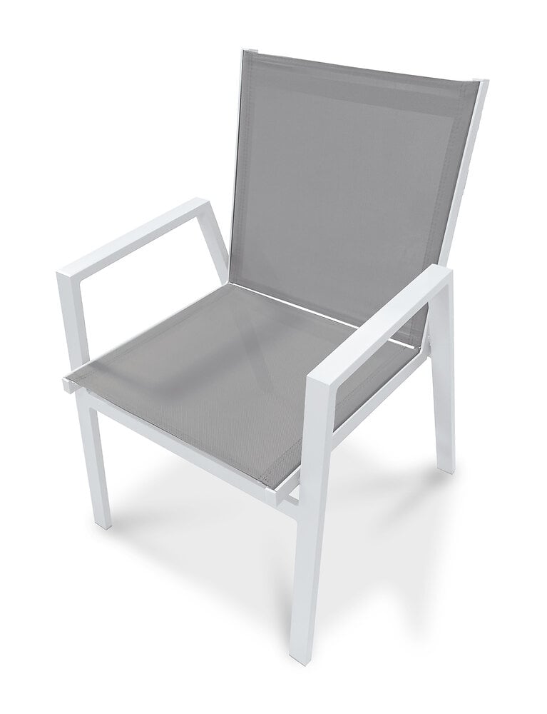 fauteuil de jardin empilable en aluminium blanc - floride