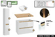 OTITEC - Ensemble complet de salle de bain - Meuble - Plan - Armoires - Miroir - Vasque à poser avec Siphon OFFERT | OPRA | 80 x 60 x 45 cm - vignette