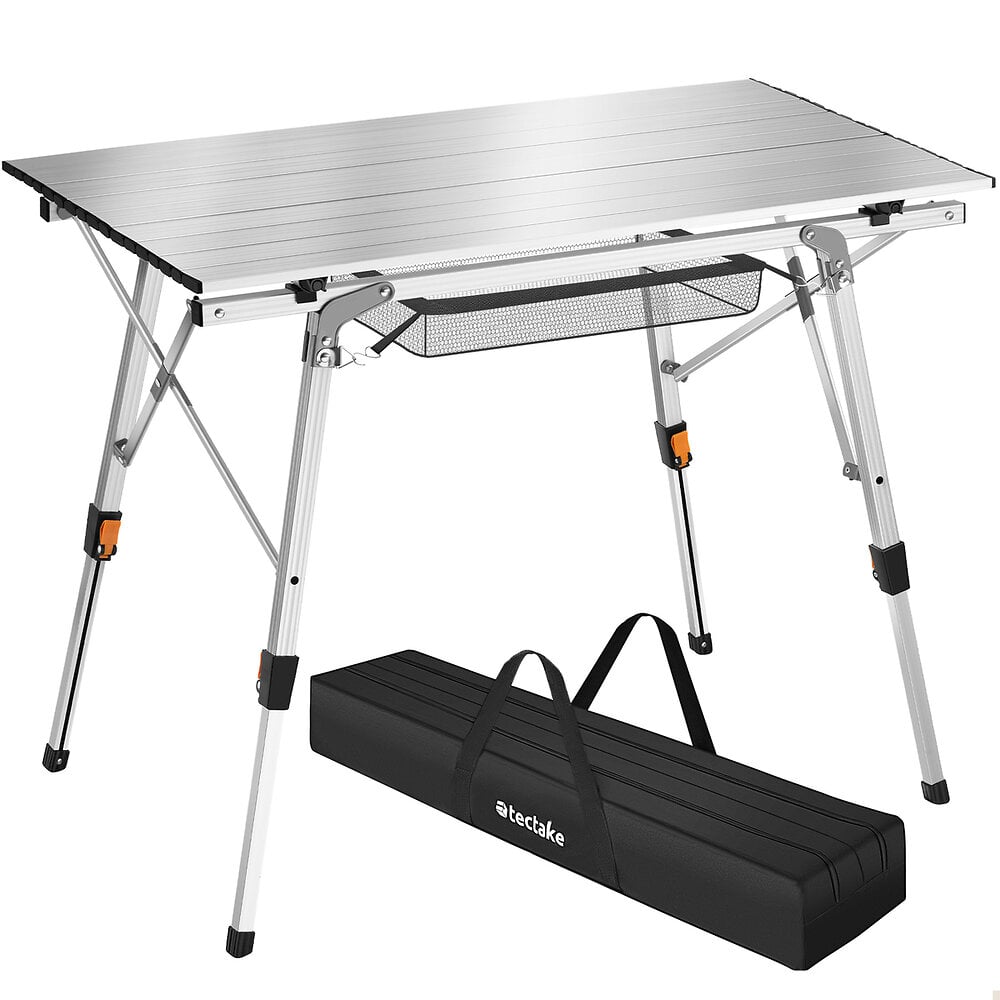 HOMCOM Table de camping pique-nique pliante aluminium 4 places en valise  pas cher 