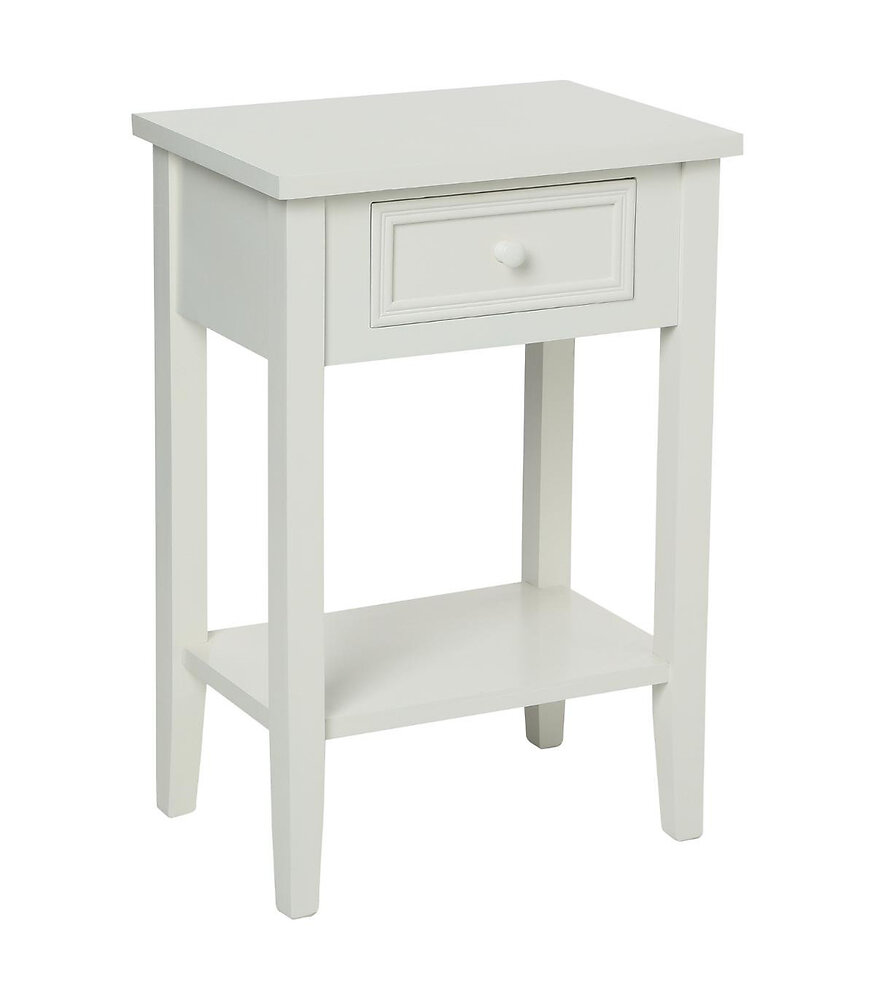table d'appoint table de chevet en bois blanc 1 tiroir h 67 cm