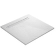 U-tile - Receveur de douche blanc 90 x 90 cm ultra léger en résine aspect ardoise - grille caniveau - vignette