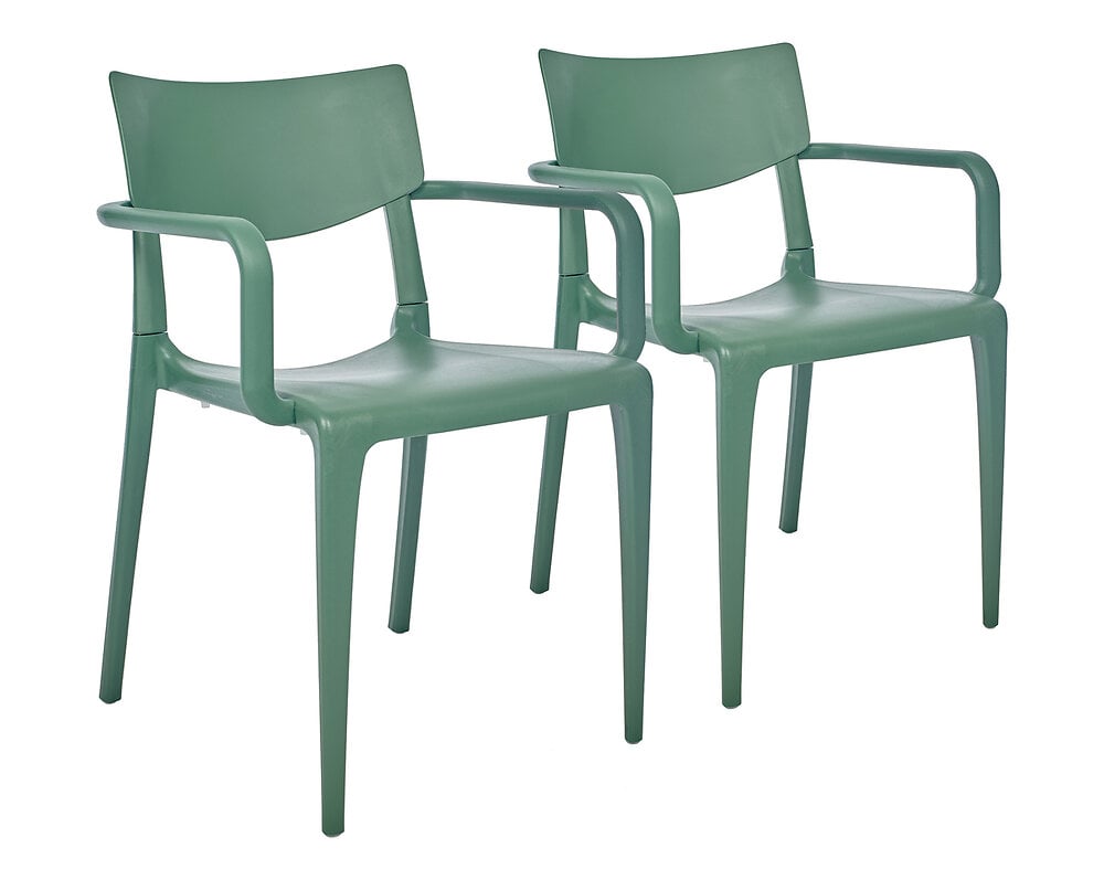 lot de 2 fauteuils de jardin en polypropylène renforcé vert - town