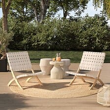 BEAU RIVAGE Lot de 2 fauteuils de jardin MATERA en bois d'acacia FSC blan ...