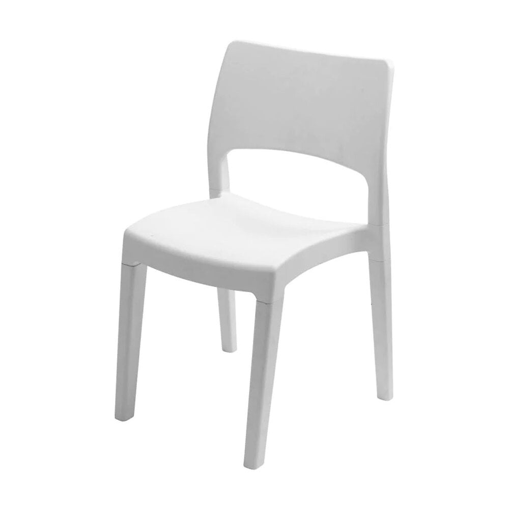 chaise blanche 50x51xh82cm en résine blanche démontable et empilable intérieur/extérieur jardin terrasse maison progarden