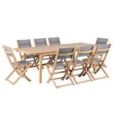 BEAU RIVAGE Ensemble table et chaises de jardin ENNA en bois d'eucalyptus ...