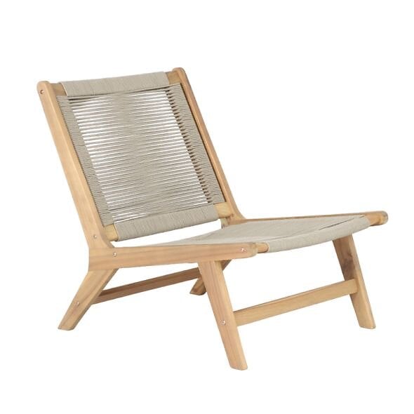 fauteuil de jardin amila en bois d'acacia fsc blanchi et corde coloris naturel