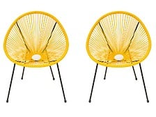 HABITAT ET JARDIN Lot de 2 fauteuils de jardin "Ania" - Jaune