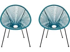 HABITAT ET JARDIN Lot de 2 fauteuils de jardin "Ania" - Bleu foncé