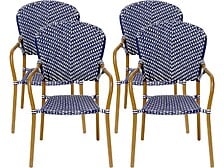 HABITAT ET JARDIN Lot de 4 chaises d'extérieur bistro "Maya" - Bleu