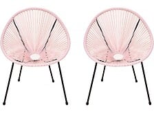 HABITAT ET JARDIN Lot de 2 fauteuils de jardin "Ania" - Rose