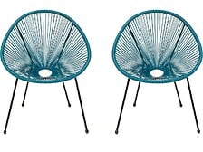 HABITAT ET JARDIN Lot de 2 fauteuils de jardin "Ania" - Bleu clair