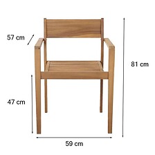 BEAU RIVAGE Ensemble table ORIA en bois d'acacia FSC 160 cm et 4 fauteuil ...