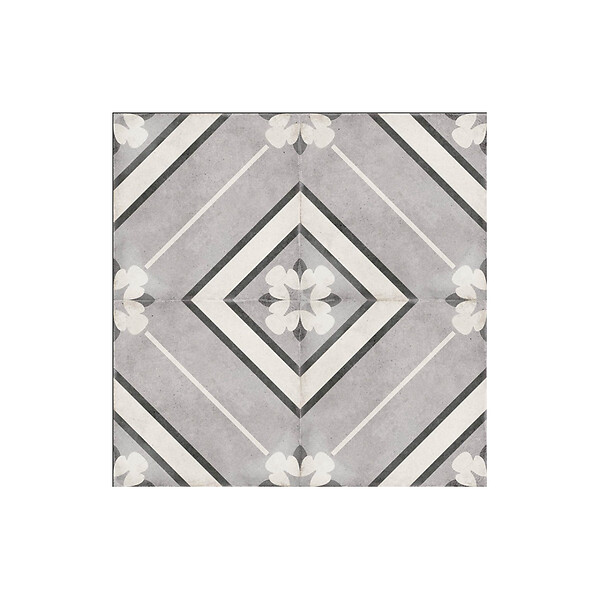 EIFFEL ART CONSTRUCTION - Carrelage sol / mur effet ciment motif gris 20x20 cm ART NOUVEAU INSPIRE GREY(vendu par boite de 1m2) - large