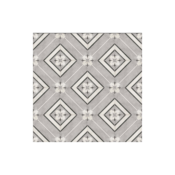 EIFFEL ART CONSTRUCTION - Carrelage sol / mur effet ciment motif gris 20x20 cm ART NOUVEAU INSPIRE GREY(vendu par boite de 1m2) - large