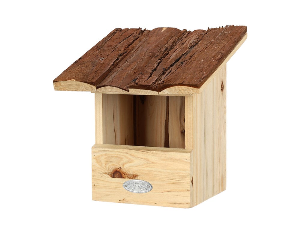 nichoir pour oiseaux rouge-gorge avec toit écorce - esschert design