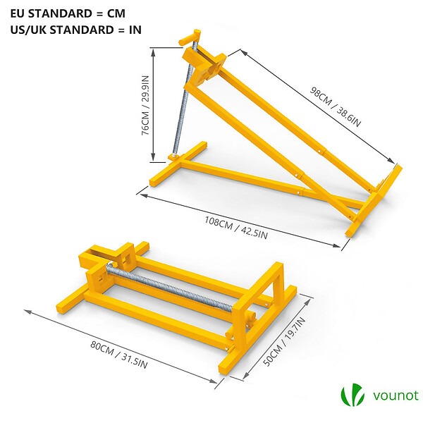 Leve tracteur Tondeuse Supporte 400 kg max Jaune