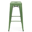 OVIALA - Lot de 4 tabourets de terrasse en métal mat vert cactus - vignette