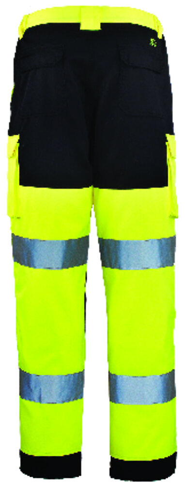 pantalon de travail homme à haute visibilité multipoches patrol hi-viz jaune/marine ts - coverguard - 7pajps
