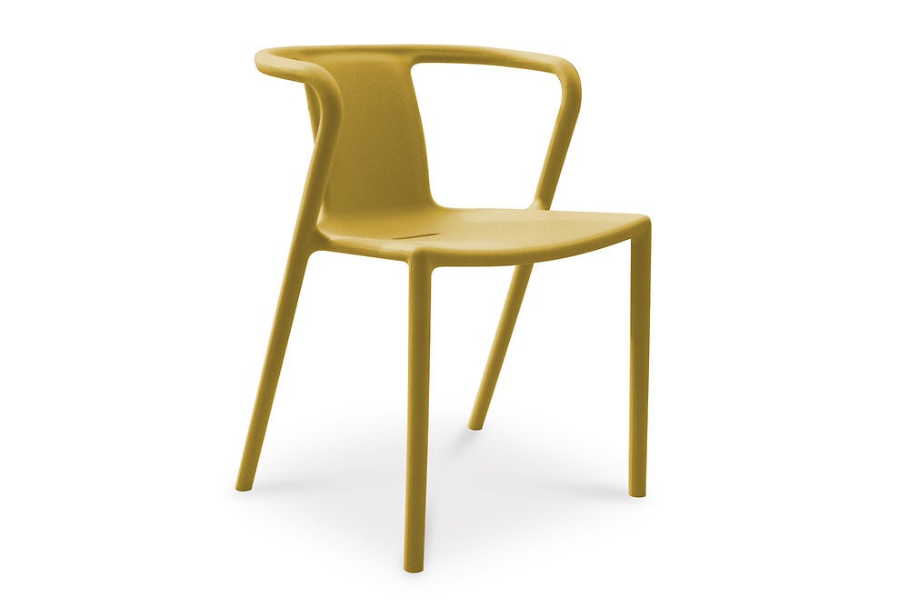 fauteuil de jardin empilable en polypropylène jaune moutarde - diego