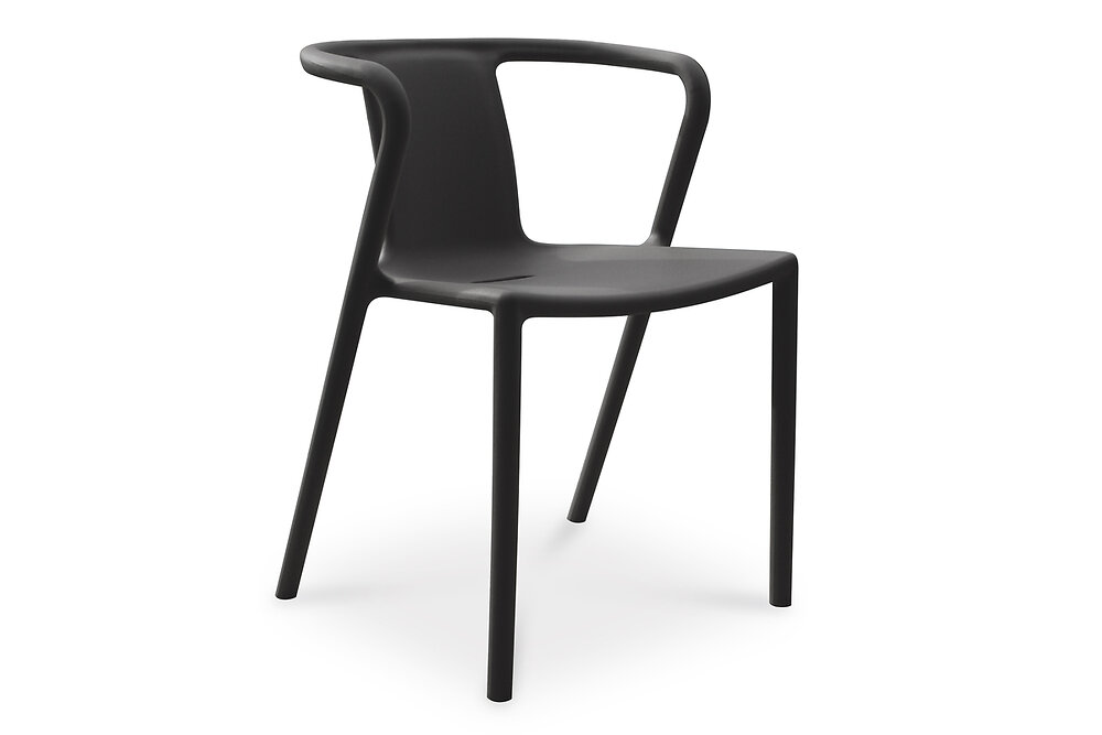 fauteuil de jardin empilable en polypropylène noir - diego
