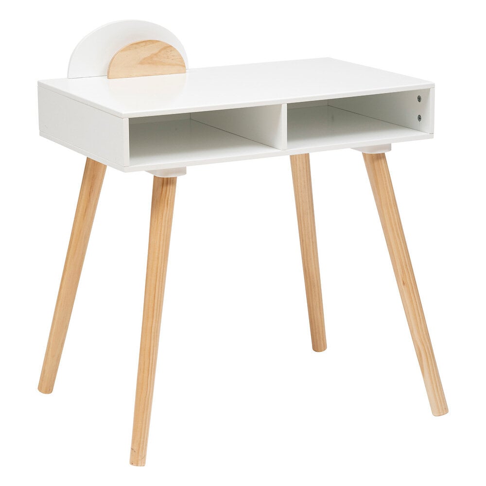bureau enfant primaire en bois blanc et naturel h 87 cm