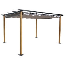 AVRIL PARIS Tonnelle/Pergola en aluminium 3x4m toile coulissante rétracta ...