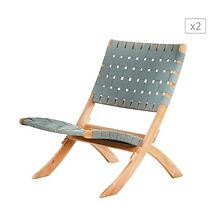 BEAU RIVAGE Lot de 2 fauteuils de jardin MATERA en bois d'acacia blanchi  ...