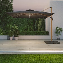 AVRIL PARIS Parasol déporté LED 3x4m rectangle en aluminium housse inclus ...