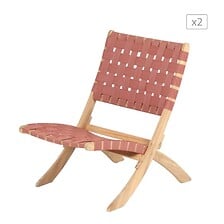 BEAU RIVAGE Lot de 2 fauteuils de jardin MATERA en bois d'acacia blanchi  ...